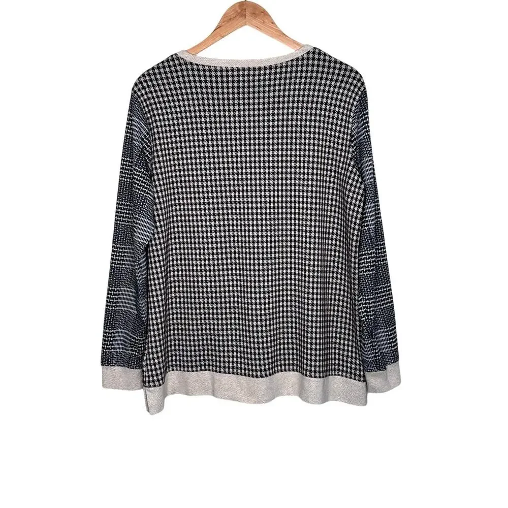 Lands End sport knit jacquard sweatshirt tunic size large